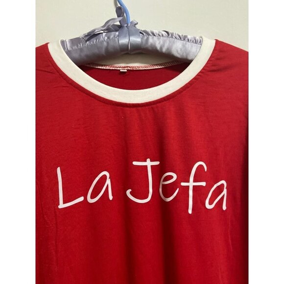 Women Long Sleeve Elastic Waist Christmas Pajamas Set "La Jefa" - Picture 5 of 15